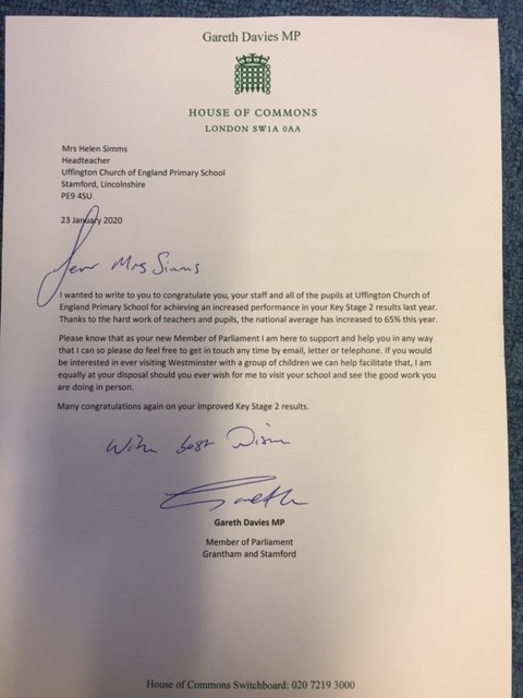 Letter from Gareth Davies MP